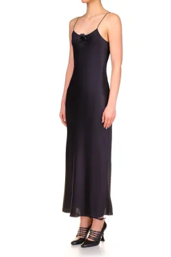 Rodarte Black Silk Satin Bias Slip Dress Shop