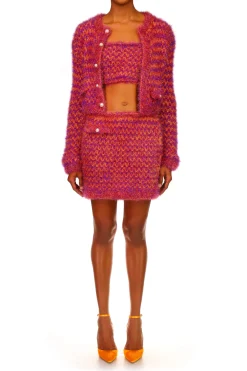 Rodarte Fuchsia And Orange Hand Knit Strapless Top Cheap