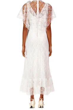 Rodarte Off White Floral Lace And Silk Dress Cheap