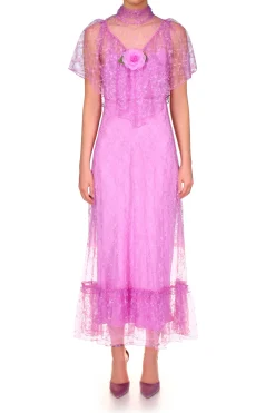 Rodarte Orchid Purple Floral Lace Dress Shop