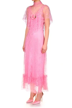 Rodarte Pink Floral Lace Dress Best