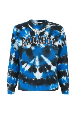 Rodarte Radarte Tie Dye Sweatshirt With Rhinestone Necklace Fashion