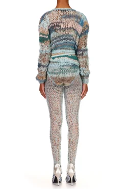 Rodarte Sea Foam Loose Hand Knit Wrap Sweater Store