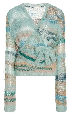 Rodarte Sea Foam Loose Hand Knit Wrap Sweater Discount
