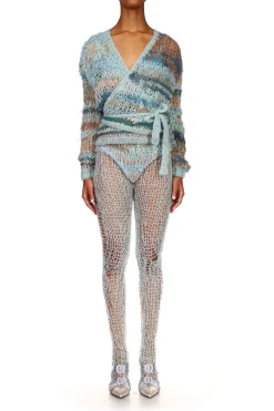 Rodarte Sea Foam Loose Hand Knit Wrap Sweater Discount