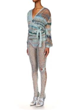 Rodarte Sea Foam Loose Hand Knit Wrap Sweater Discount