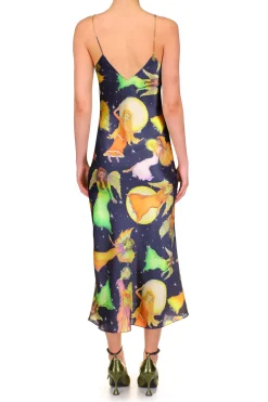Rodarte Starry Sky And Fairy Printed Silk Satin Bias Slip Dress Online