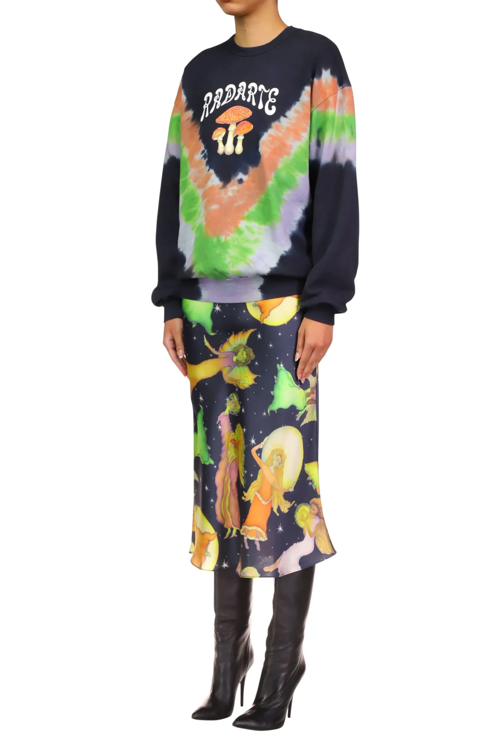 Rodarte Tie Dye Mushroom Print Radarte Sweatshirt Shop