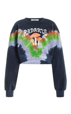 Rodarte Tie Dye Mushroom Print Radarte Crop Sweatshirt Flash Sale