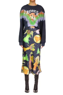 Rodarte Tie Dye Mushroom Print Radarte Crop Sweatshirt Best